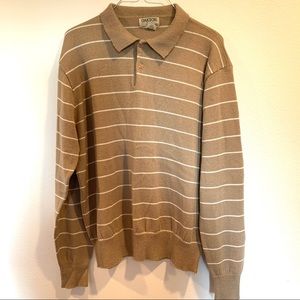 Vintage striped pullover sweater with collar